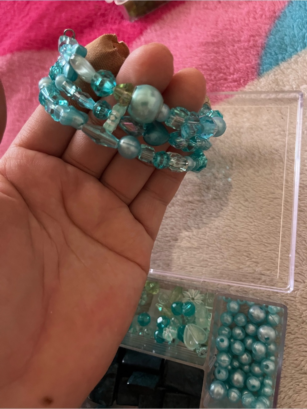 Two big bauble beads Turquoise color Secondary version II
